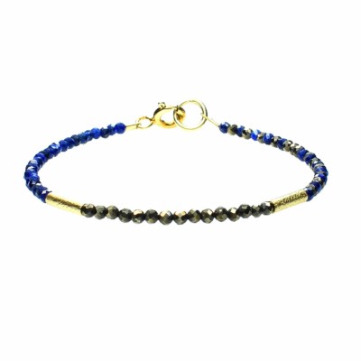 Bracelet with Lapis Lazuli and Pyrite gemstones