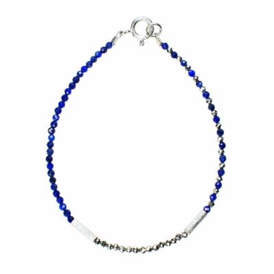 Bracelet with Lapis Lazuli and Pyrite gemstones