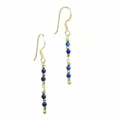 Earrings made of Lapis Lazuli and Pyrite