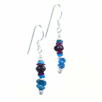 Earrings made of Apatite chips and Garnet