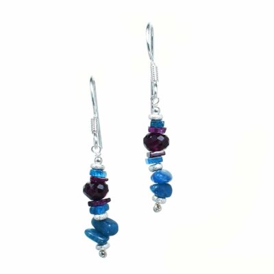 Earrings made of Apatite chips and Garnet