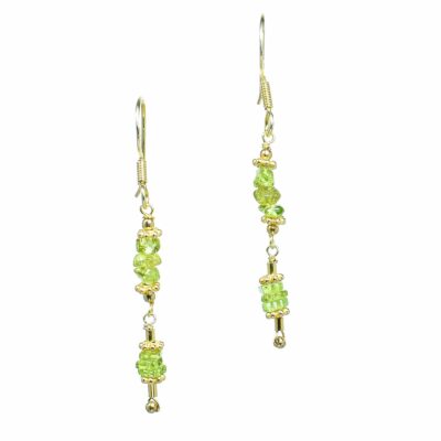 Earrings made of Peridote chips