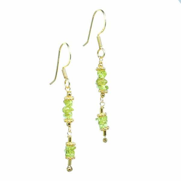 Earrings made of Peridote chips - Image 2
