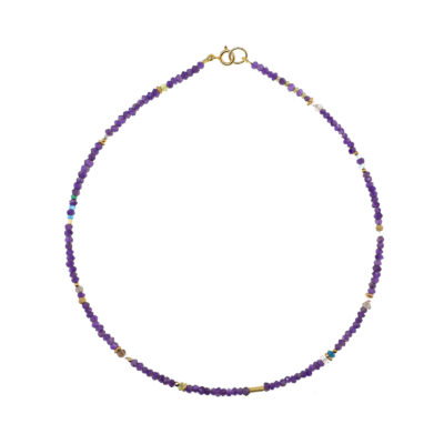 Necklace made of Amethyst and different stones