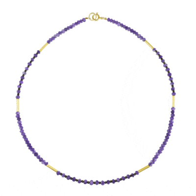 Necklace with Amethyst and Pyrite gemstones