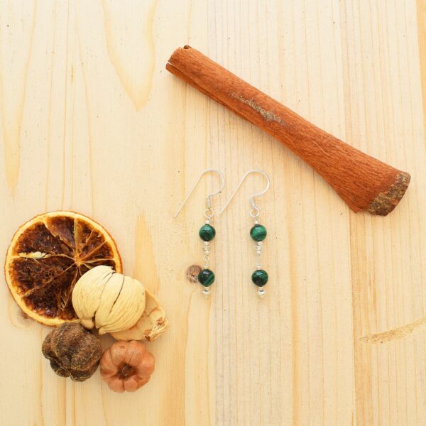Earrings with Malachite gemstones - Image 3