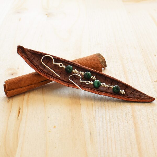 Earrings with Malachite gemstones - Image 2