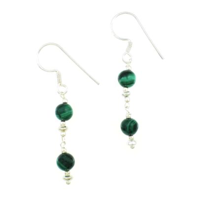 Earrings with Malachite gemstones