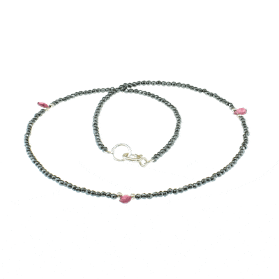 Necklace with Spinel and pink Tourmaline gemstones