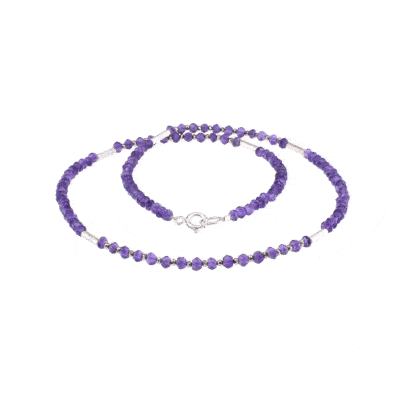 Necklace with Amethyst and Pyrite gemstones