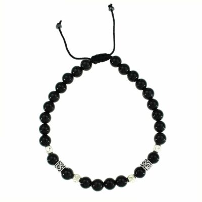 Macrame bracelet with Onyx gemstones