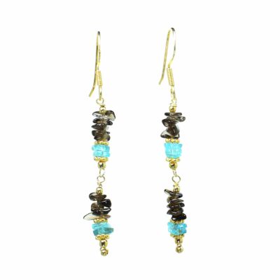 Earrings made of Smoky Quartz and Apatite