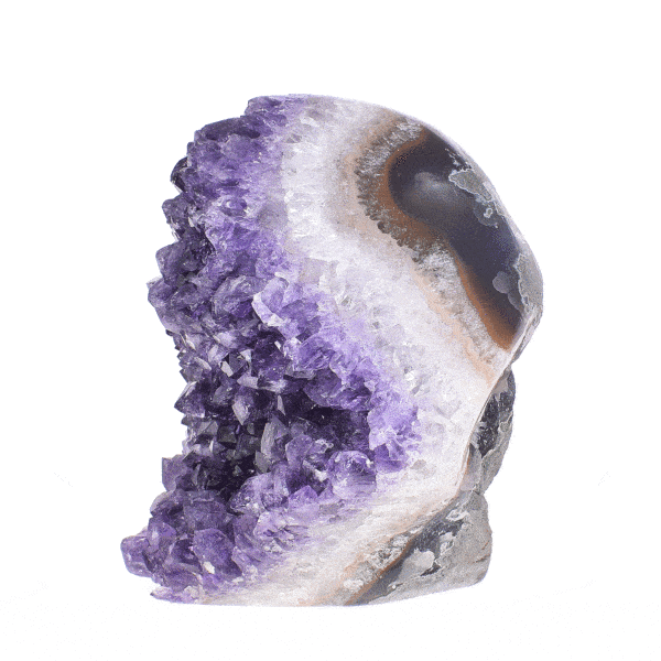 Piece of natural amethyst gemstone with polished outline and a height of 9.5cm. Buy online shop.