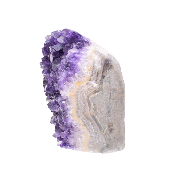 Natural 8cm piece of  amethyst gemstone with polished outline.