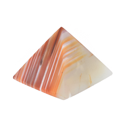 Πυραμίδα από φυσική πέτρα καφέ αχάτη, ύψους 4,5cm. Αγοράστε online shop.