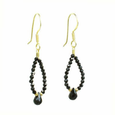 Earrings made of Spinel and Onyx