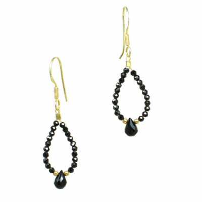 Earrings made of Spinel and Onyx