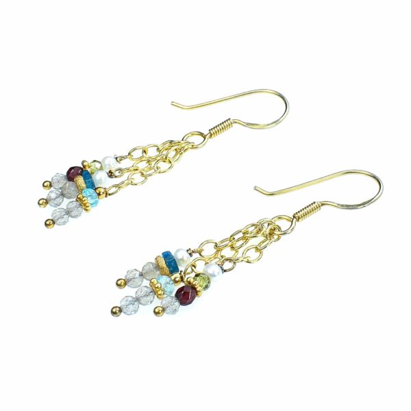 Earrings made of Labradorite and different stones - Image 3