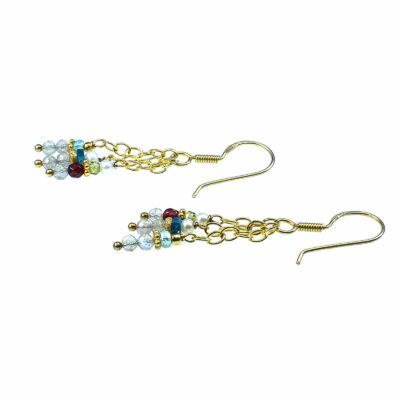 Earrings made of Labradorite and different stones