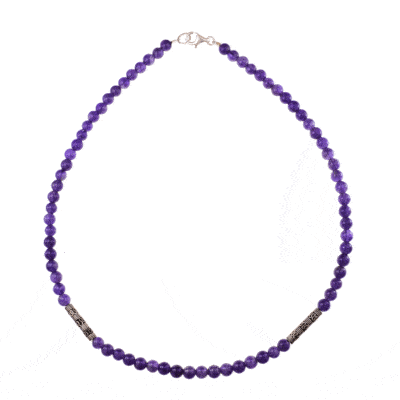 Necklace with Amethyst gemstones and sterling silver