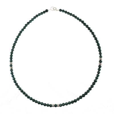 Necklace with Malachite gemstones and sterling silver