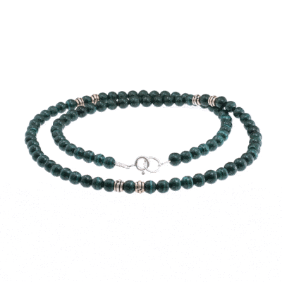 Necklace with Malachite gemstones and sterling silver