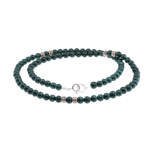 Necklace with Malachite gemstones and sterling silver - Image 2
