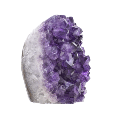 Κομμάτι φυσικής πέτρας αμεθύστου με γυαλισμένο περίγραμμα, ύψους 8cm.  Αγοράστε online shop.