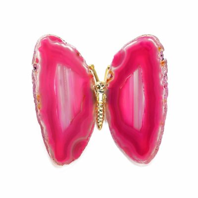 Pink agate butterfly gemstone 9cm