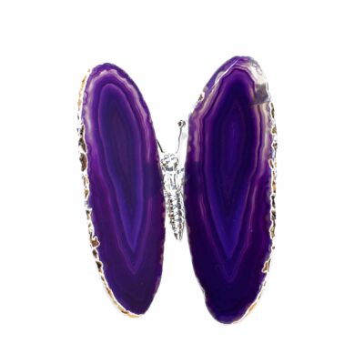 Purple agate butterfly gemstone 11.5cm