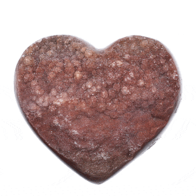 Γυαλισμένη καρδιά από φυσική πέτρα αχάτη με κρύσταλλα χαλαζία, μεγέθους 6cm. Αγοράστε online shop.