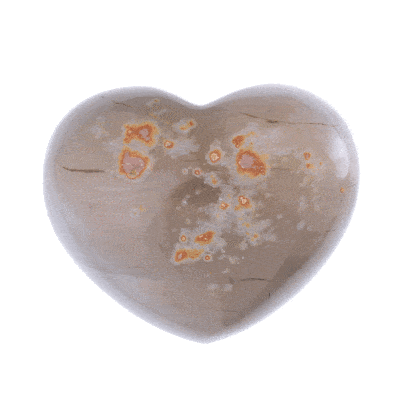 Agate gemstone with crystal quartz, in a heart shape. Buy online shop.