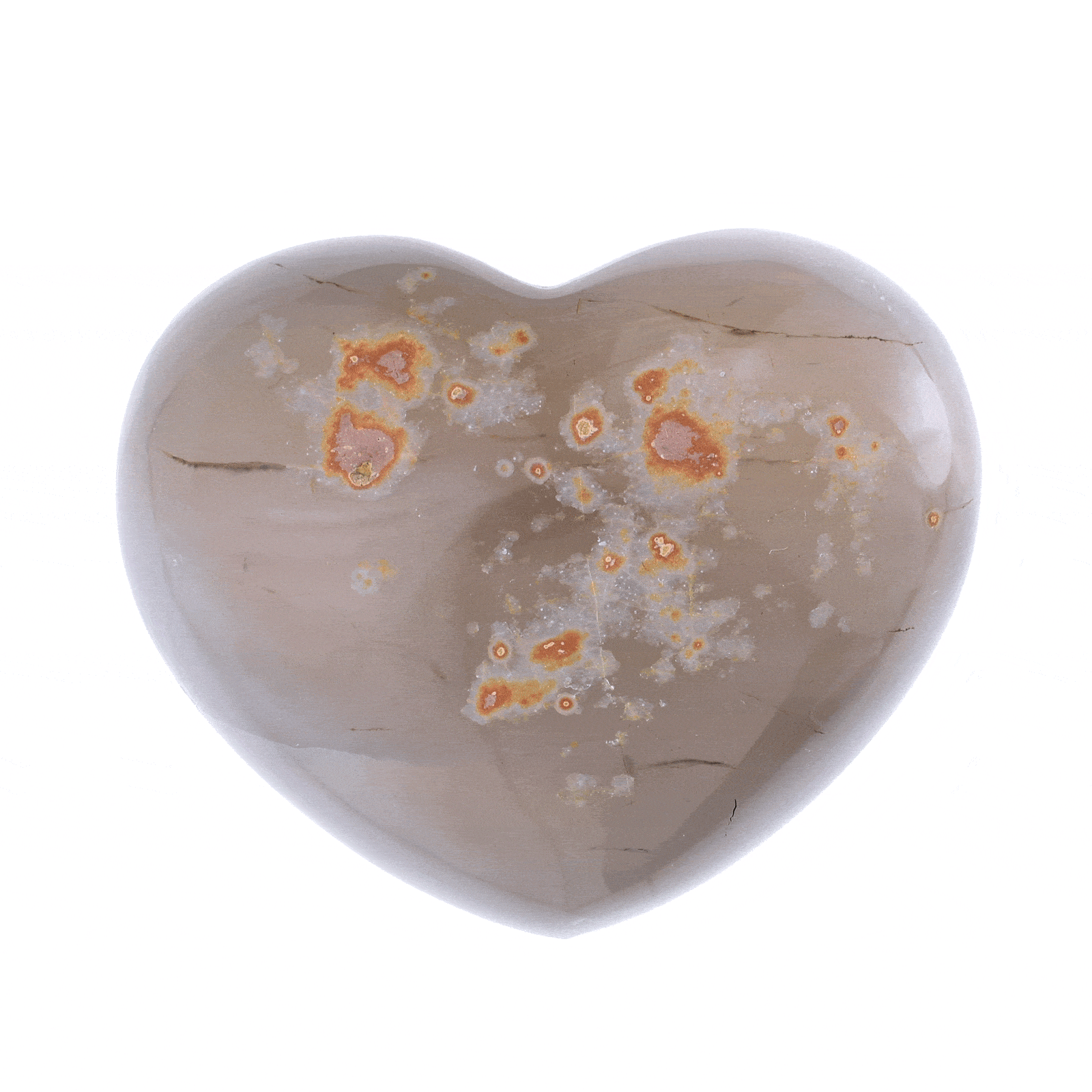 Φυσική πέτρα Αχάτη με κρύσταλλα χαλαζία, σε σχήμα καρδιάς. Αγοράστε online shop.