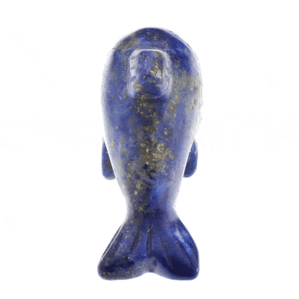 Φυσική πέτρα Λάπι Λάζουλι σκαλισμένη στη μορφή δελφινιού, μεγέθους 5cm. Αγοράστε online shop.