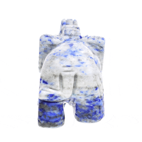 Natural Lapis lazuli gemstone, carved in the shape of an elephant, with a size of 4cm. Buy online shop.
