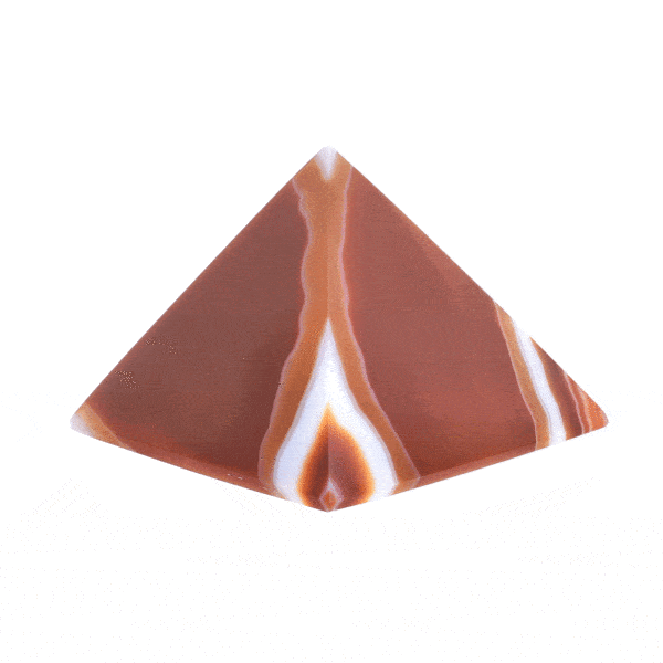 Pyramid made of natural brown Agate gemstone, with a height of 4cm. Buy online shop.