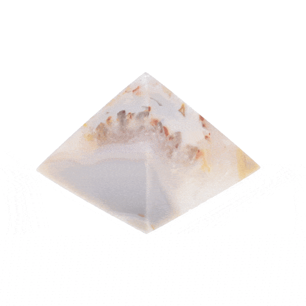 Pyramid made of natural Agate gemstone, with a height of 4cm. Buy online shop.