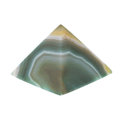 Πυραμίδα από φυσική πέτρα αχάτη τεχνητά χρωματισμένη,  μεγέθους 5,5cm. Αγοράστε online shop.