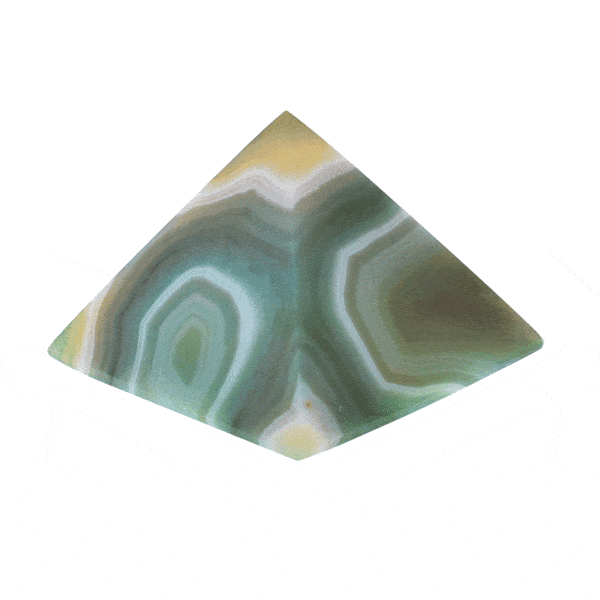 Pyramid made of natural agate gemstone, artificially colored with a size of 5.5cm. Buy online shop.