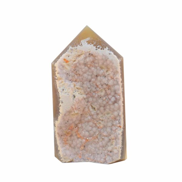 Point made of natural agate gemstone with crystal quartz, with a height of 13cm. Buy online shop.