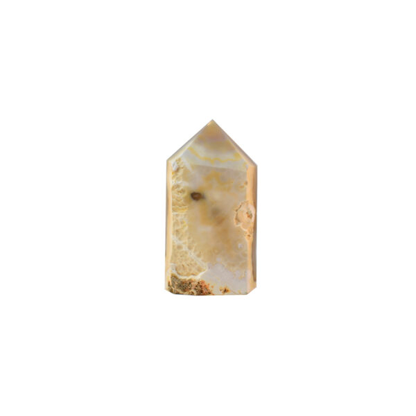 Point made of natural agate gemstone with crystal quartz, with a height of 13cm. Buy online shop.