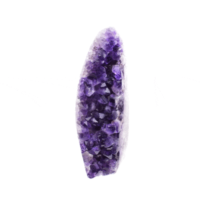 Natural amethyst gemstone, 14cm in size, featuring a polished outline. 