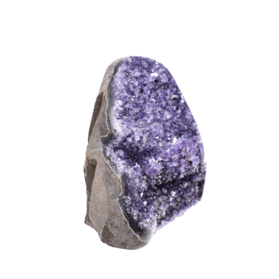 Natural amethyst gemstone, 10.5cm in size, featuring a polished outline. 