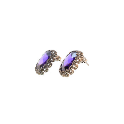 Earrings with Amethyst and Marcasite