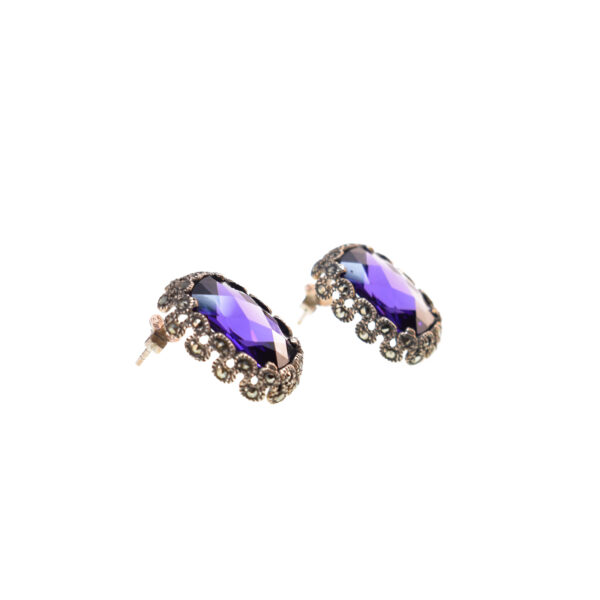 Earrings with Amethyst and Marcasite - Image 3