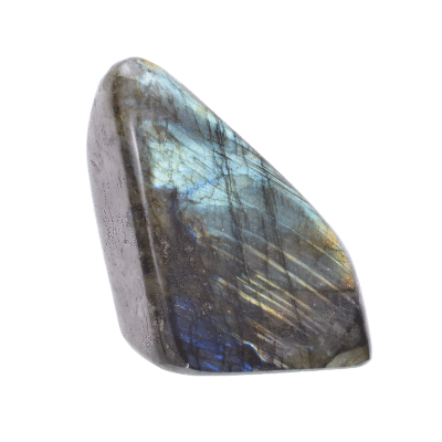 Polished piece of natural labradorite gemstone with a size of 9.5cm. Buy online shop.