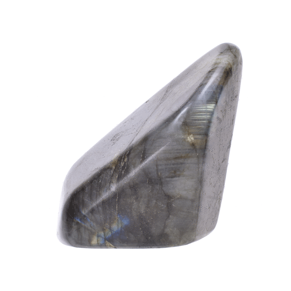 Polished piece of natural labradorite gemstone with a size of 9.5cm. Buy online shop.