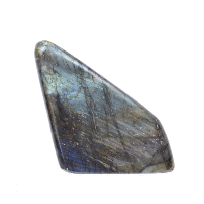 Polished piece of natural labradorite gemstone with a size of 9.5cm. Buy online shop.