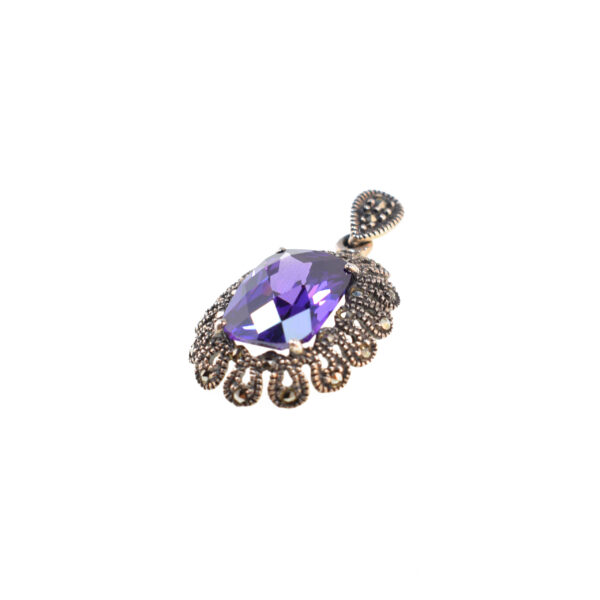 Pendant with Amethyst and Marcasite - Image 3