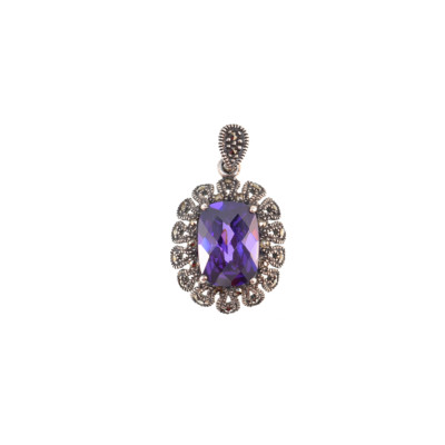 Pendant with Amethyst and Marcasite